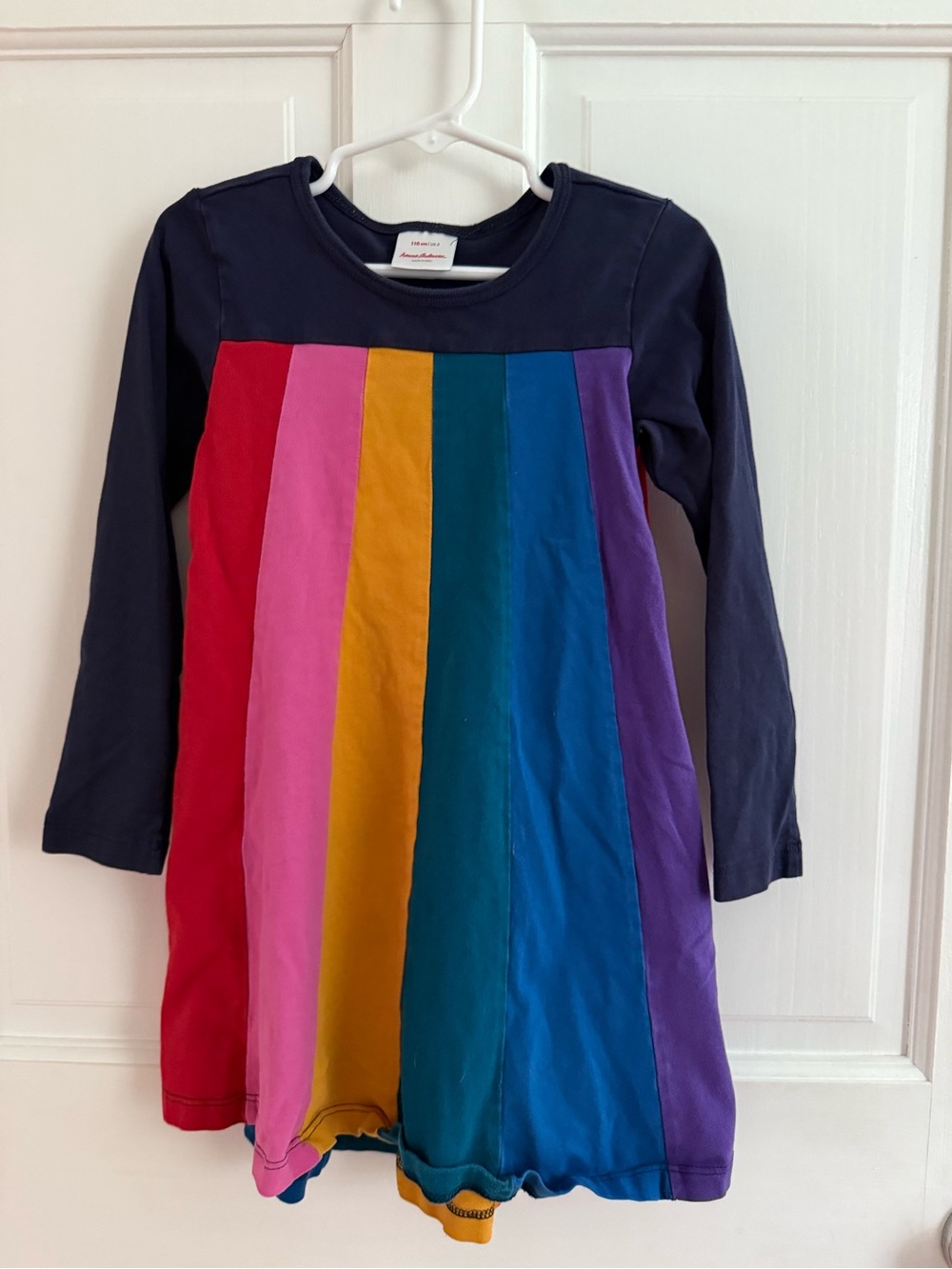 Hanna Andersson Navy and Rainbow Dress
